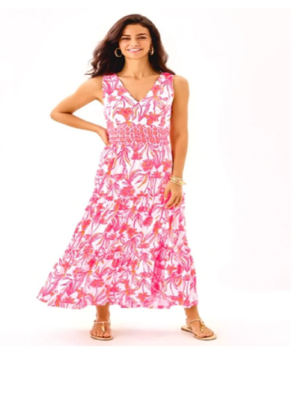 NWT Lilly Pulitzer Skylar Midi Dress sz Medium Resort White Lovely Tiered
